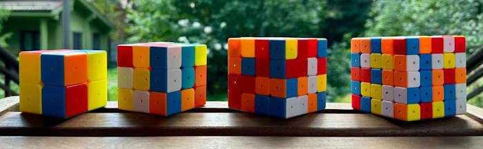 rubiks cube 2x2 to 5x5