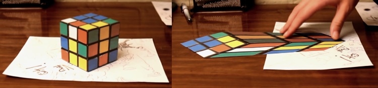 anamorphic rubik's cube illusion perspective