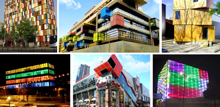 rubiks cube buildings architecture